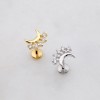 MOON CRESCENT MULTI CZ THREADLESS (PUSH IN) 316L SURGICAL STEEL LABRET SET